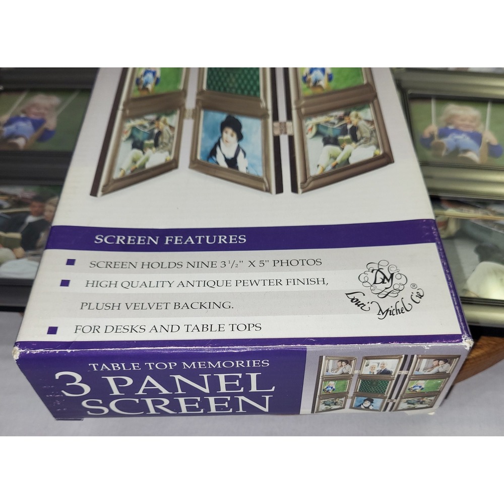 Louis Michel & Cie 3 Panel Screen Photo Frame Antique Pewter 9 Opening 43974 - Picture 5 of 7